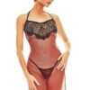 Robe lingerie rouge et noire Fantasme - Anaïs