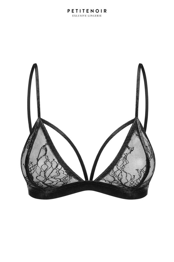 Soutien-gorge triangle dentelle et velours – Image 2