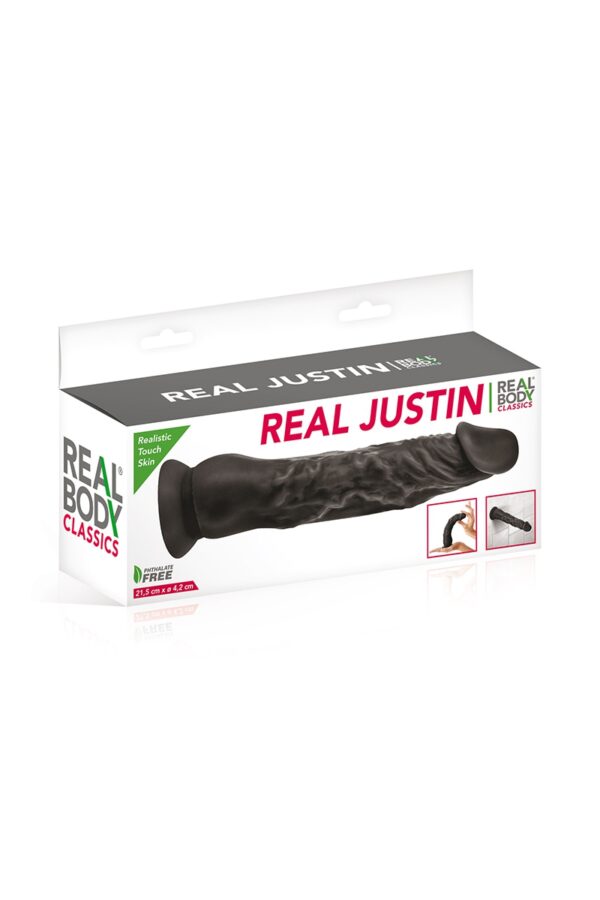 Gode réaliste 21 cm noir  - Real Justin – Image 2