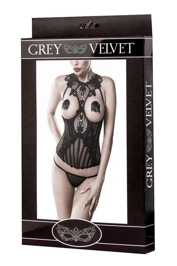 Bustier seins nus et string - Grey Velvet – Image 2