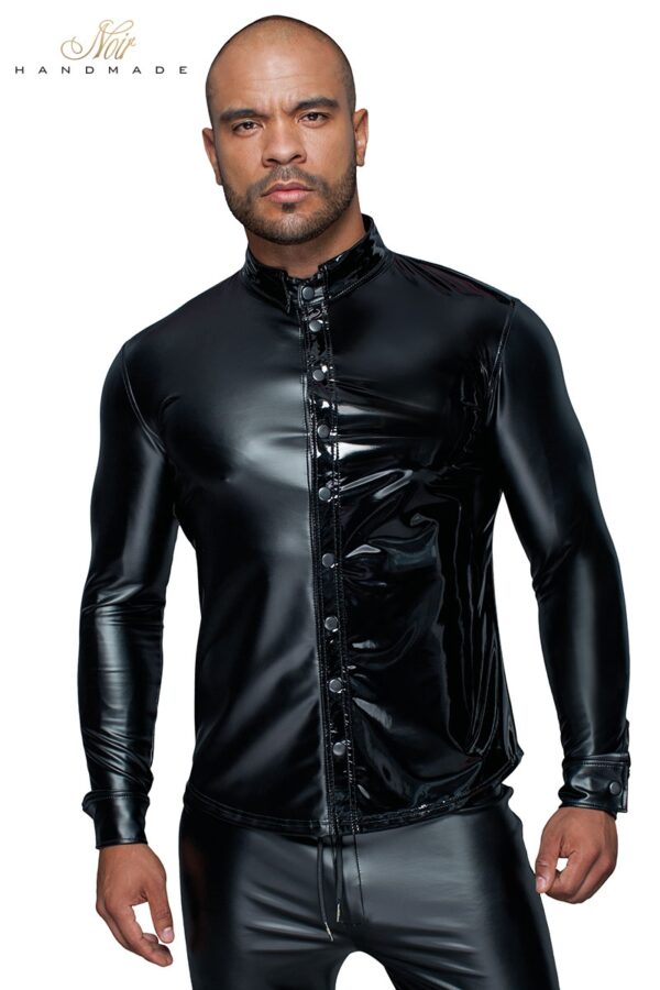 Chemise wetlook et vinyle H064 – Image 2