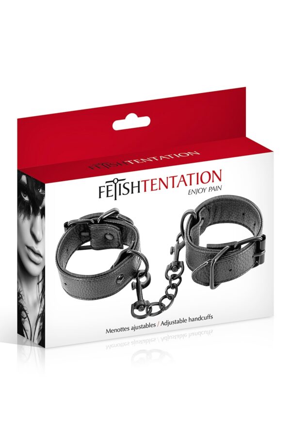 Menottes simili cuir ajustables - Fetish Tentation – Image 2