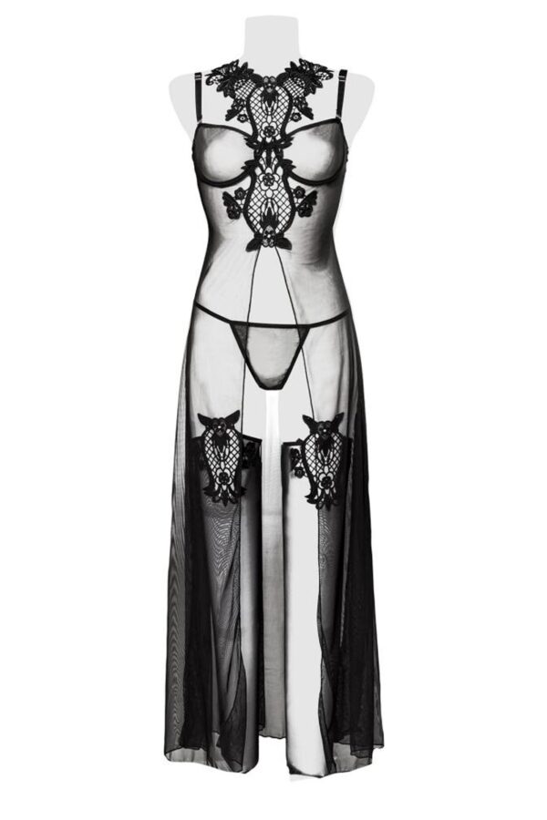 Set déshabillé tulle et dentelle 2 pièces - Grey Velvet – Image 2