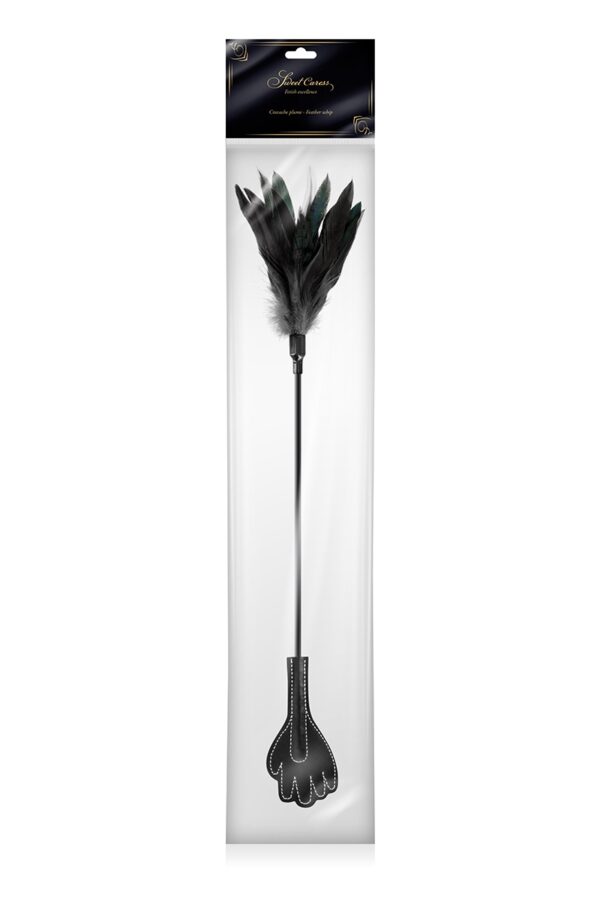 Mini cravache main avec plumes noires - Sweet Caress – Image 2