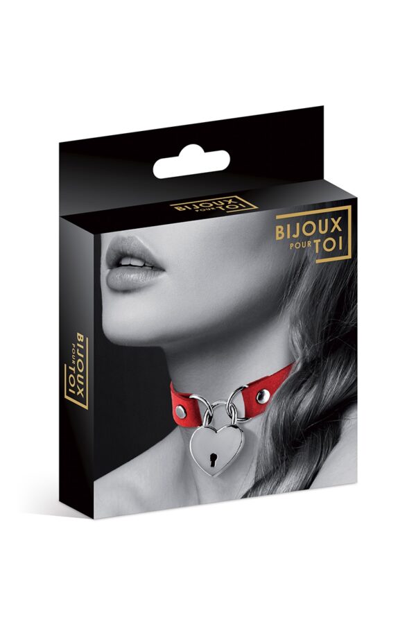 Collier rouge cadenas coeur - Bijoux Pour Toi – Image 2