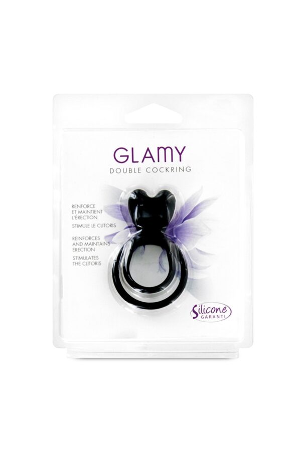 Double Cockring noir Glamy – Image 2