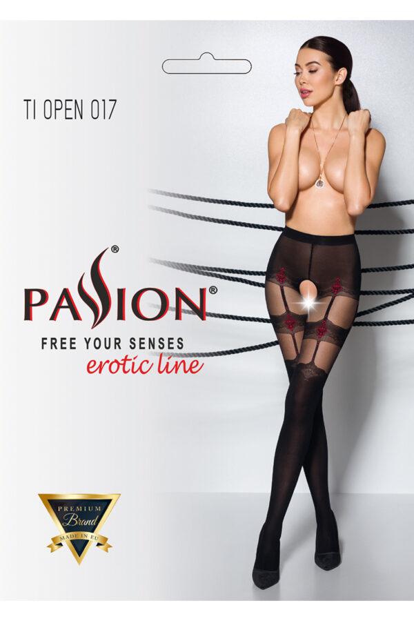 Collants ouverts TI017 20/40 deniers - noir – Image 2