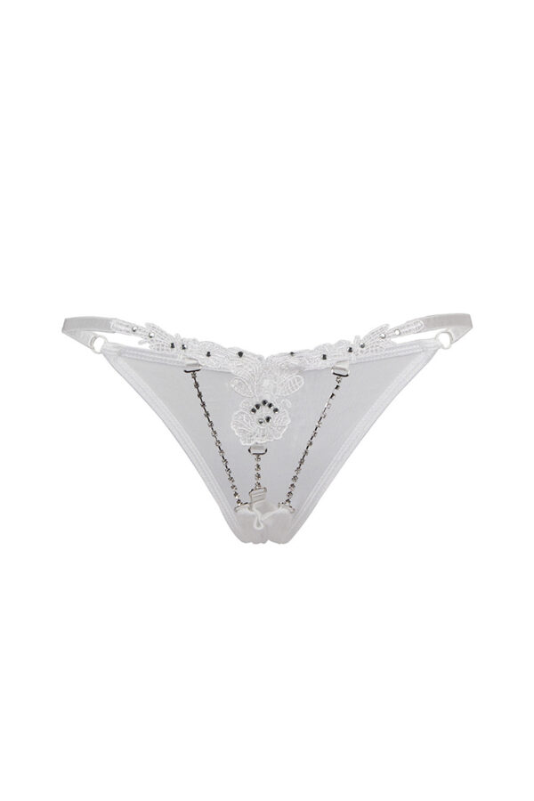 String ouvert à strass blanc – Image 2