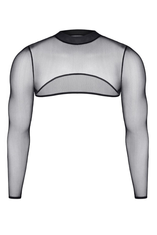 Crop top tulle noir transparent - Regnes – Image 2
