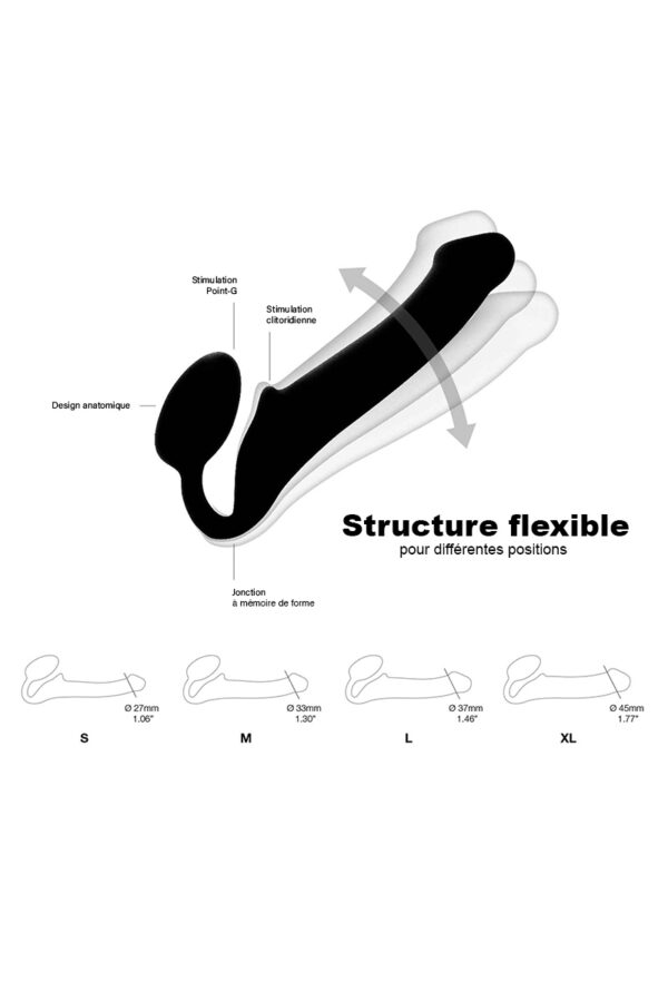 Gode ceinture strap-on noir L – Image 3