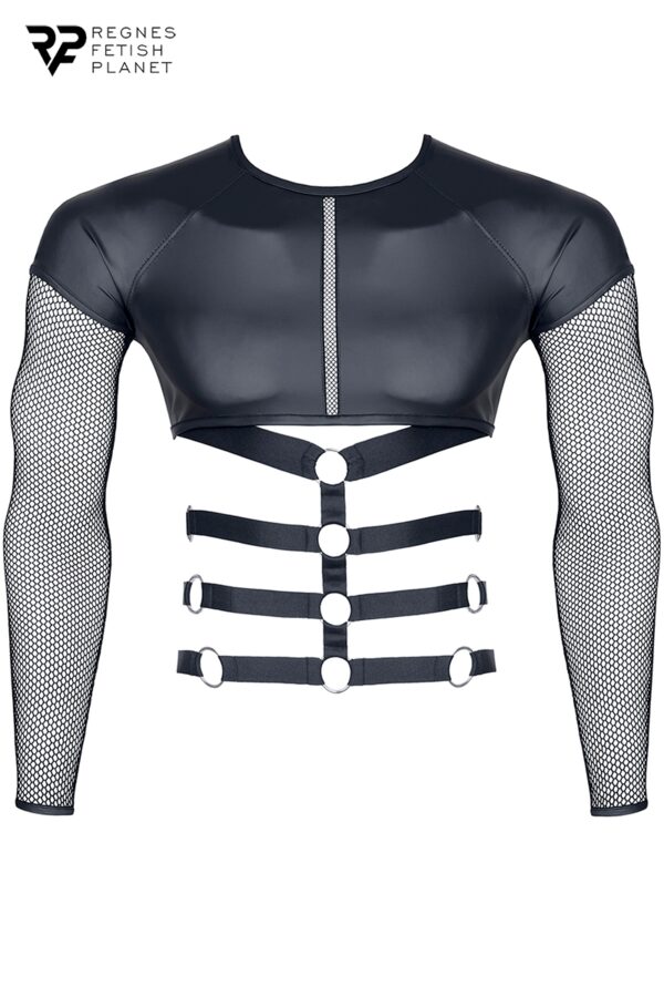 T-shirt harnais wetlook et maille - Regnes – Image 3