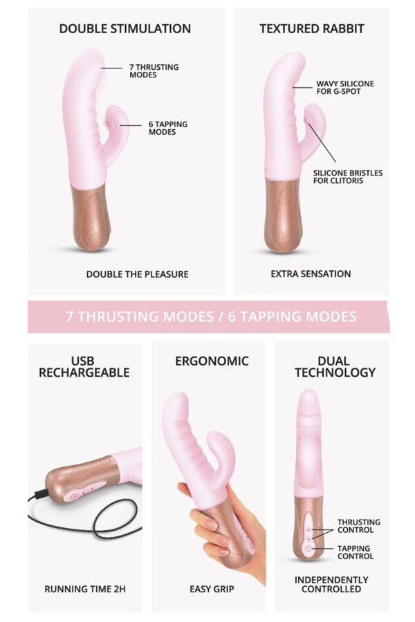 Vibro Rabbit Sassy Bunny rose - Love to Love – Image 3