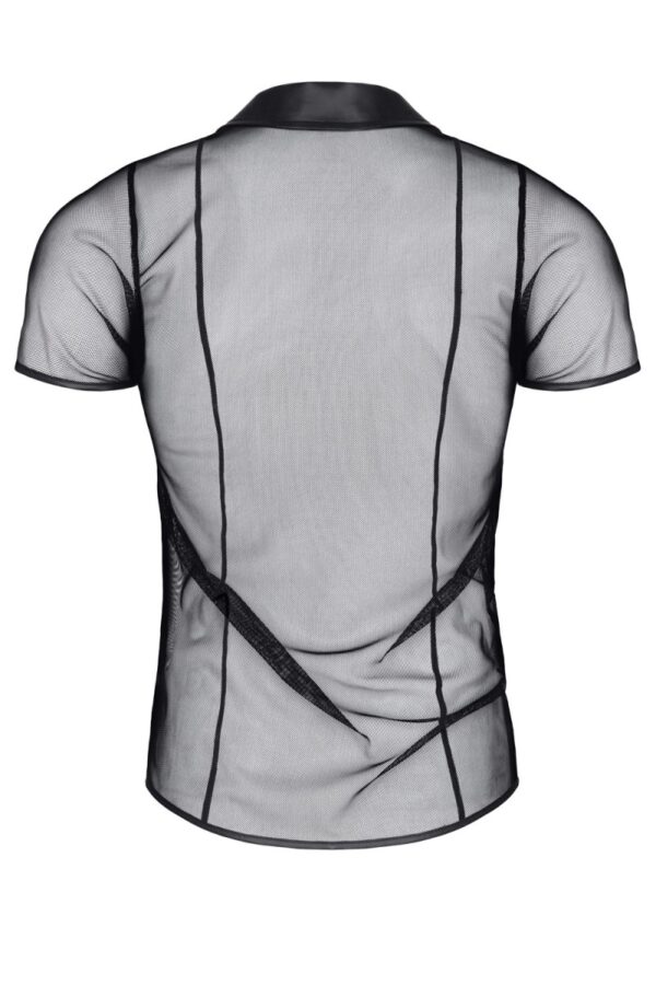 Polo en maille noire transparente - Regnes – Image 3