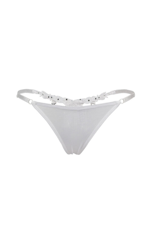 String ouvert à strass blanc – Image 3