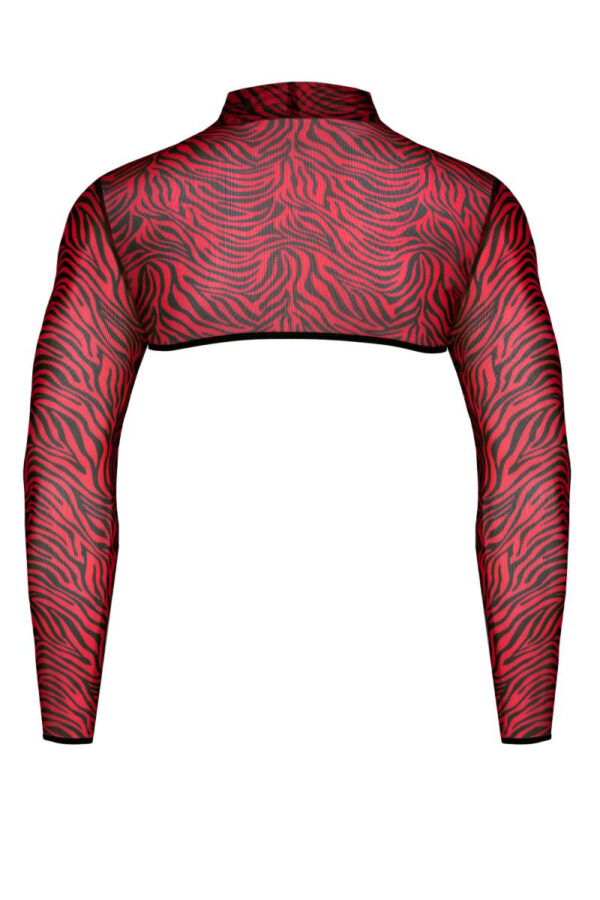 Crop top tulle zébré rouge et noir - Regnes – Image 3