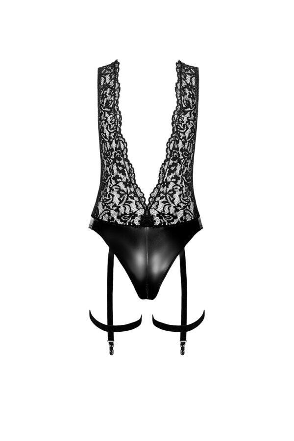 Body jarretelles Libido F297 wetlook et dentelle – Image 3