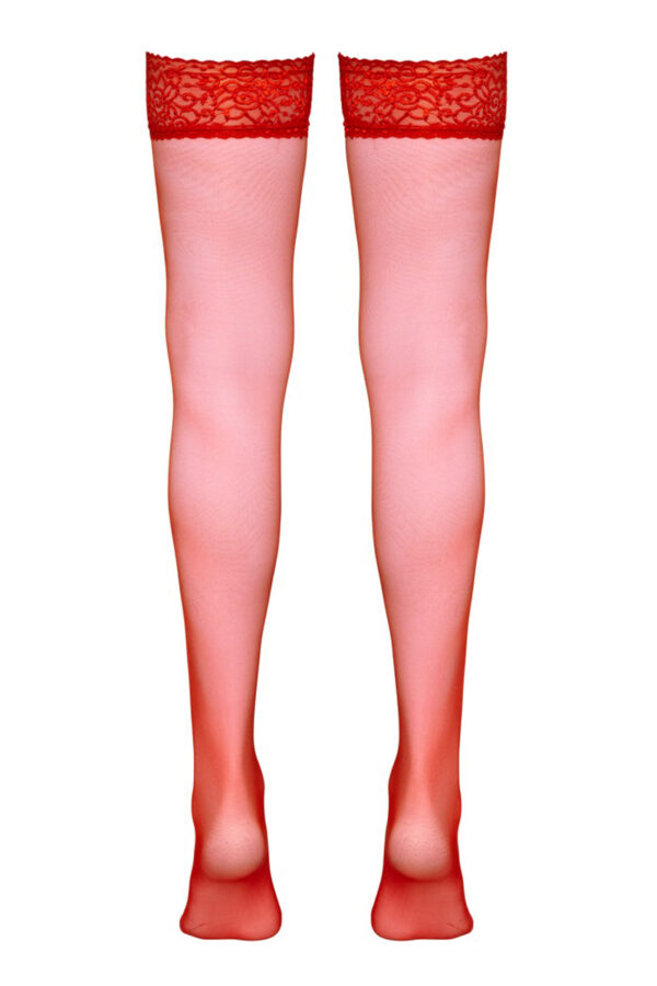 Bas autofixants rouge - Cotelli Legwear – Image 3