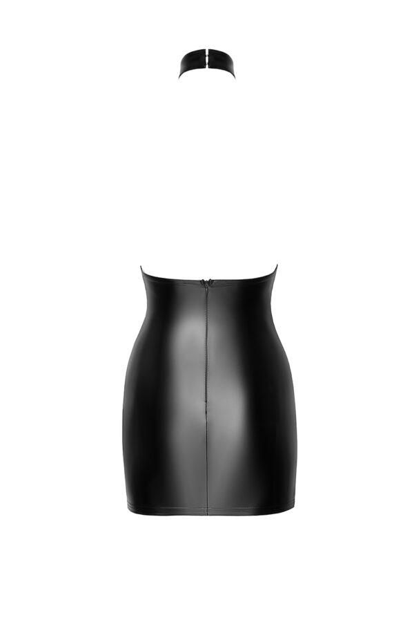 Mini robe dos nu Eros F311 wetlook et tulle floqué – Image 4