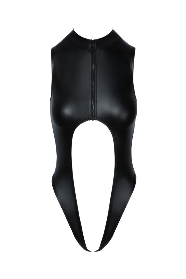 Body noir ouvert à l'entrejambe - Cotelli Lingerie – Image 2