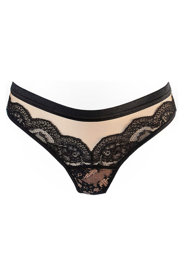 String tulle et dentelle noir V-10718 - Axami – Image 2