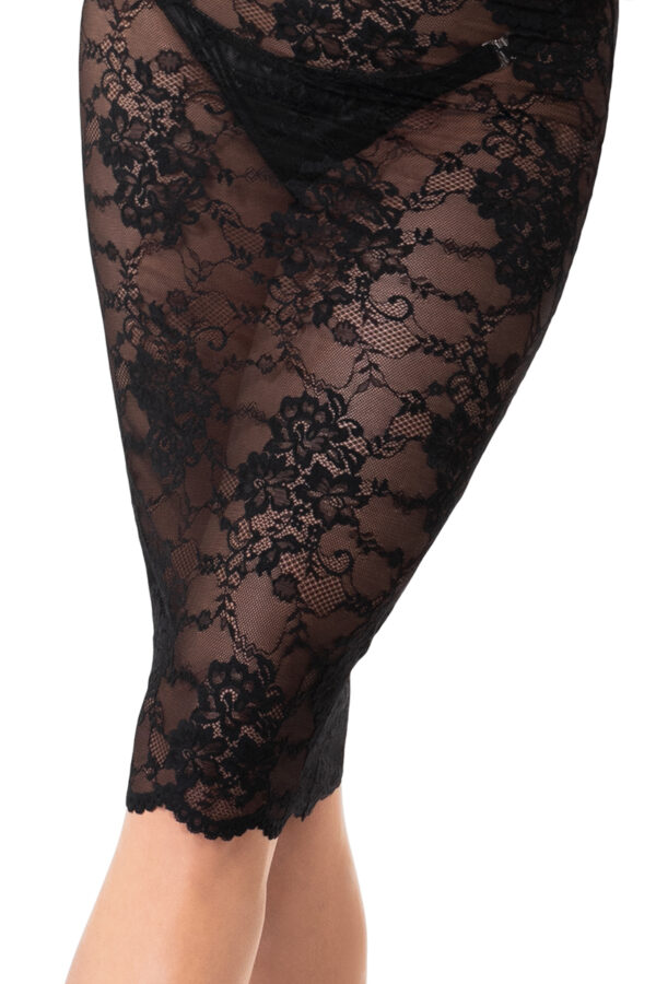 Robe mi-longue Nocturne F338 en dentelle – Image 3