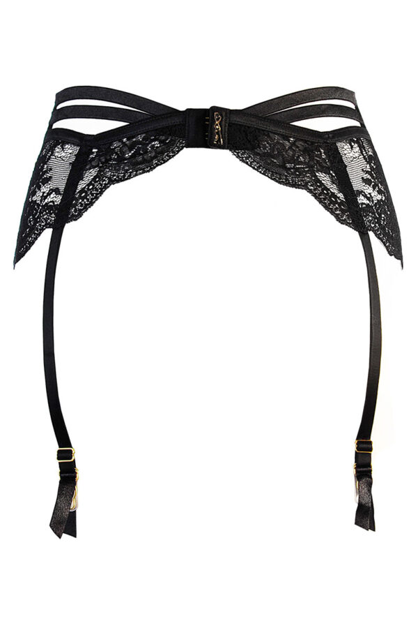 Porte-jarretelles tulle et dentelle noir V-10712 - Axami – Image 3