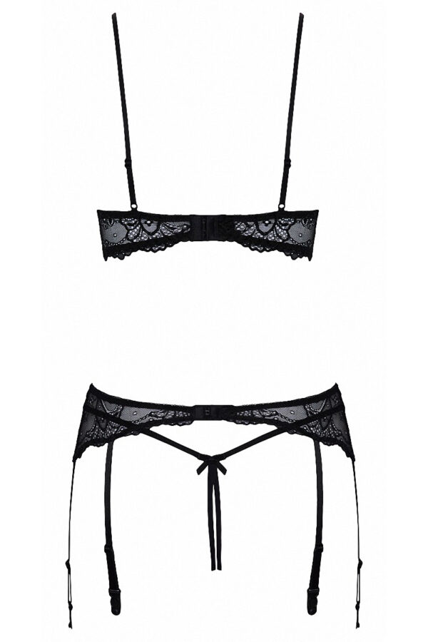 Ensemble lingerie ouverte noir - Cotelli Lingerie – Image 3