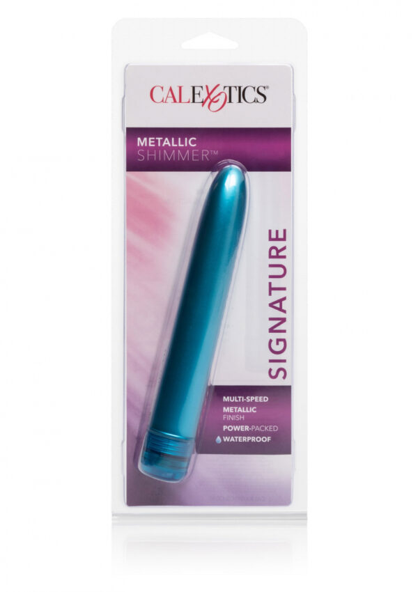Vibromasseur Metallic Shimmer bleu – Image 3