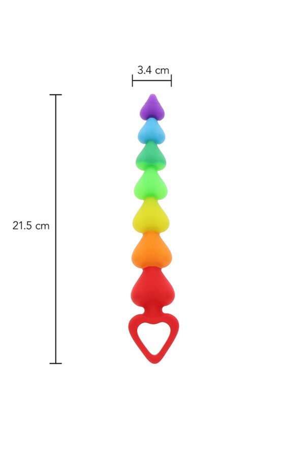 Stimulateur anal Rainbow Heart Beads - Toyjoy – Image 3