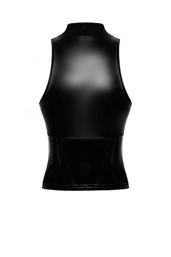 Top zippé Glam F324 vinyle et wetlook – Image 4