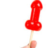 Présentoir de 40 sucettes pénis à la cerise avec effet chauffant épicé – Image 2