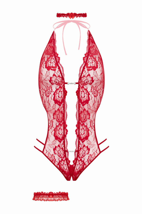 Ensemble body ouvert Renee rouge - Christine – Image 3