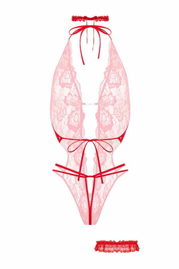 Ensemble body ouvert Renee rouge - Christine – Image 4