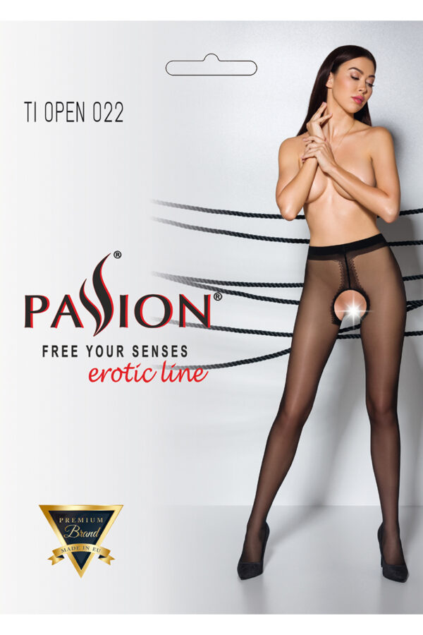 Collants ouverts couture TI022 - noir – Image 2