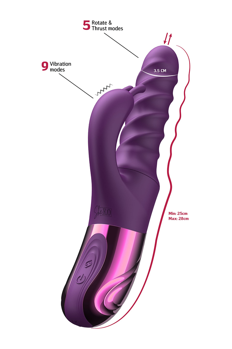 Vibro Swirl Rabbit Thrusting Vibrator - She.E.O – Image 3