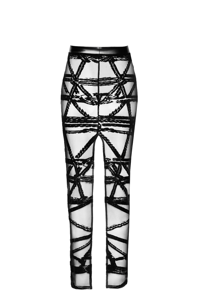 Jupe longue fendue Bondesque F360 - Noir Handmade – Image 3