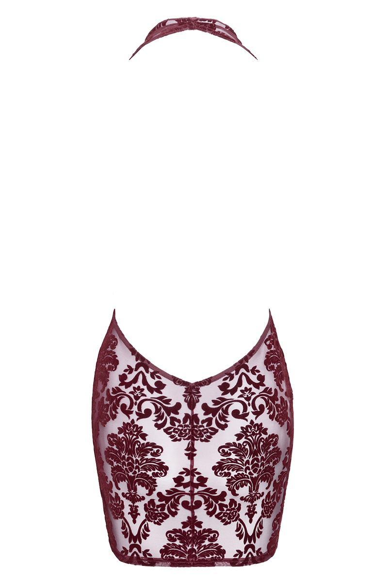 Mini robe dos nu en tulle floqué Kink Royal F385 - Noir Handmade – Image 3