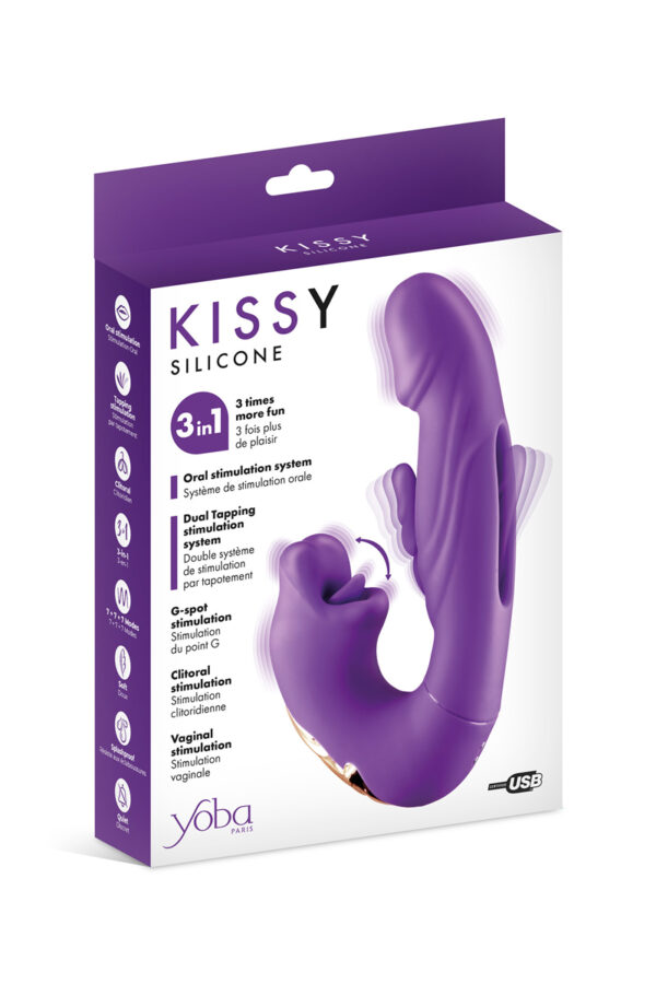 Vibromasseur rabbit 3-en-1 Kissy violet - Yoba – Image 4