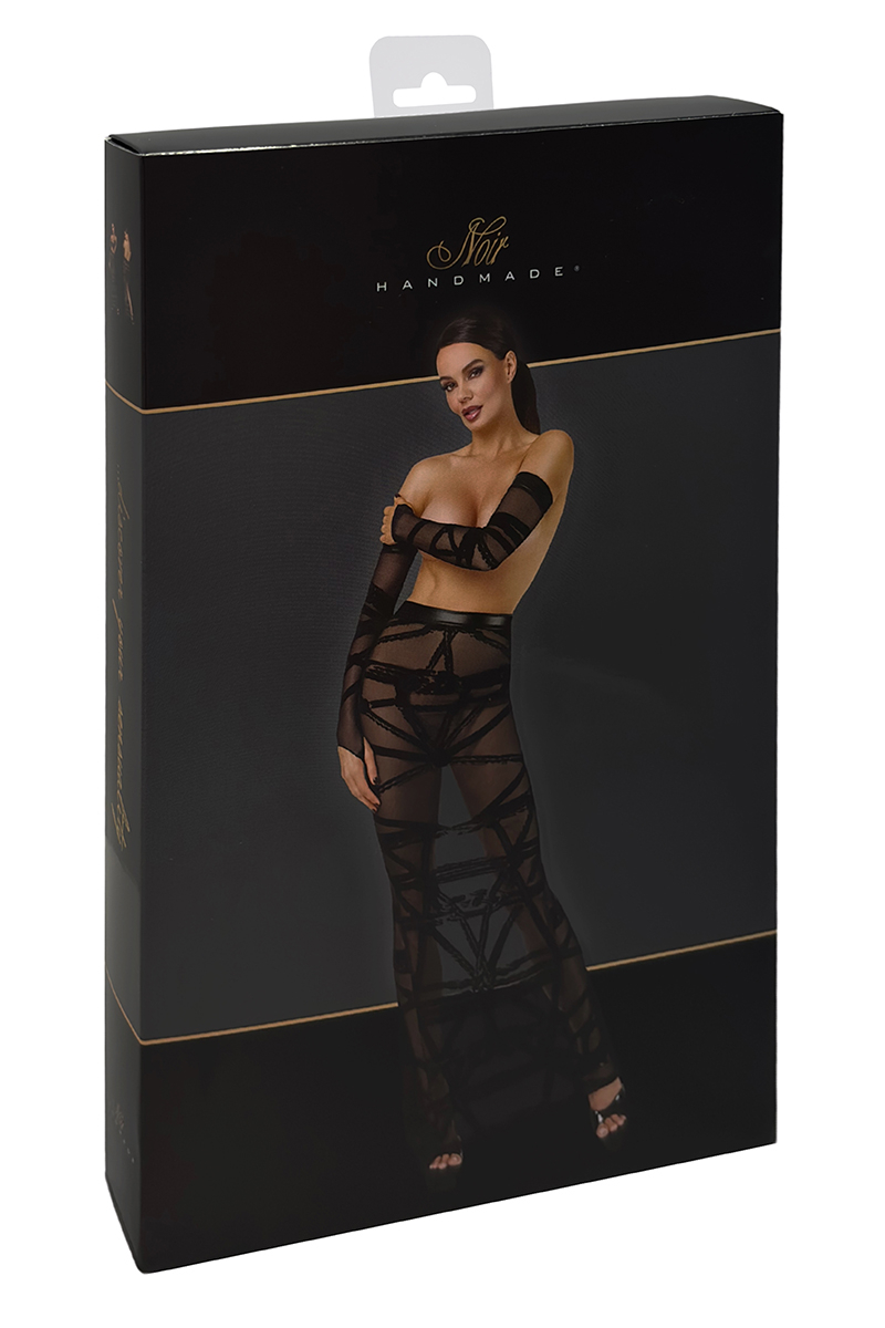 Jupe longue fendue Bondesque F360 - Noir Handmade – Image 4