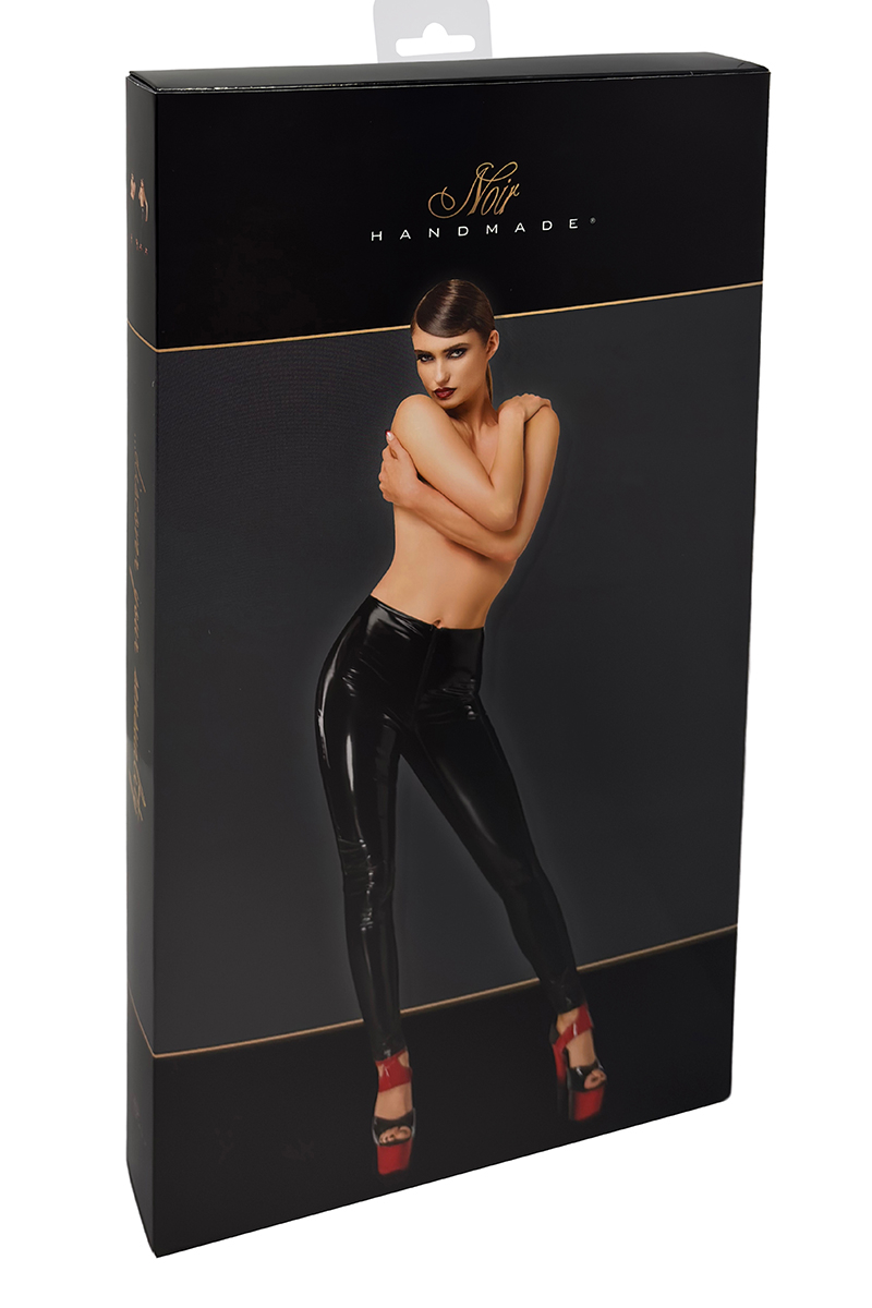 Pantalon skinny en vinyle Dominae F380 - Noir Handmade – Image 4