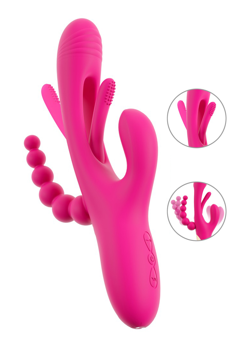 Triple vibro avec langue oscillante - Sweet Smile