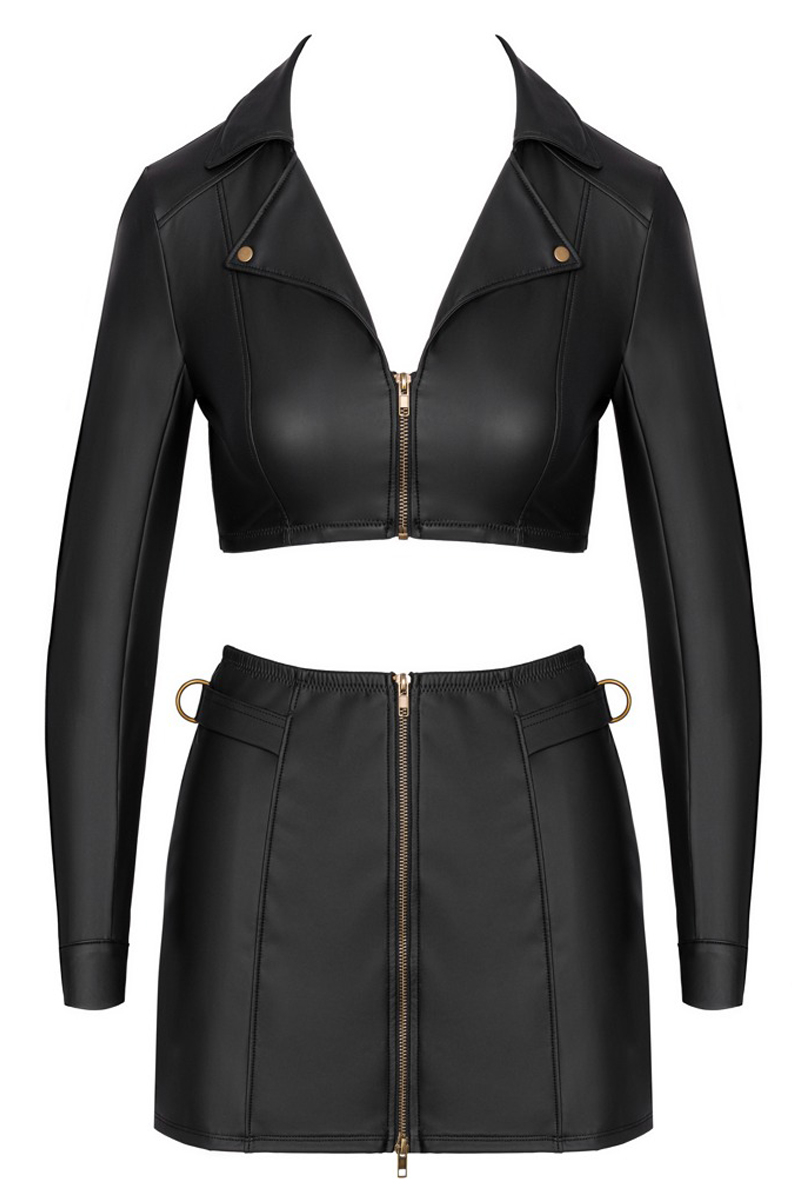 Ensemble top et jupe courte noir - Cottelli PARTY – Image 2