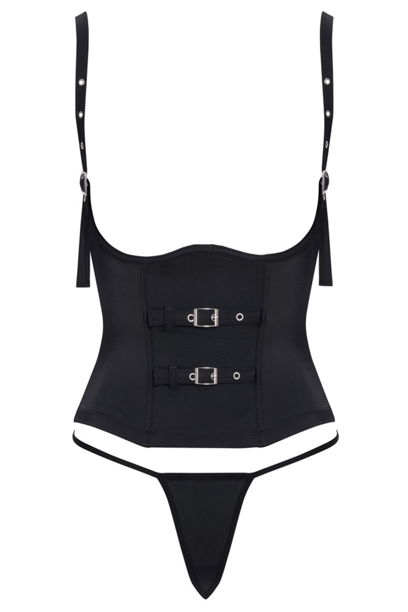 Ensemble corset seins nus noir - Cottelli PARTY – Image 2