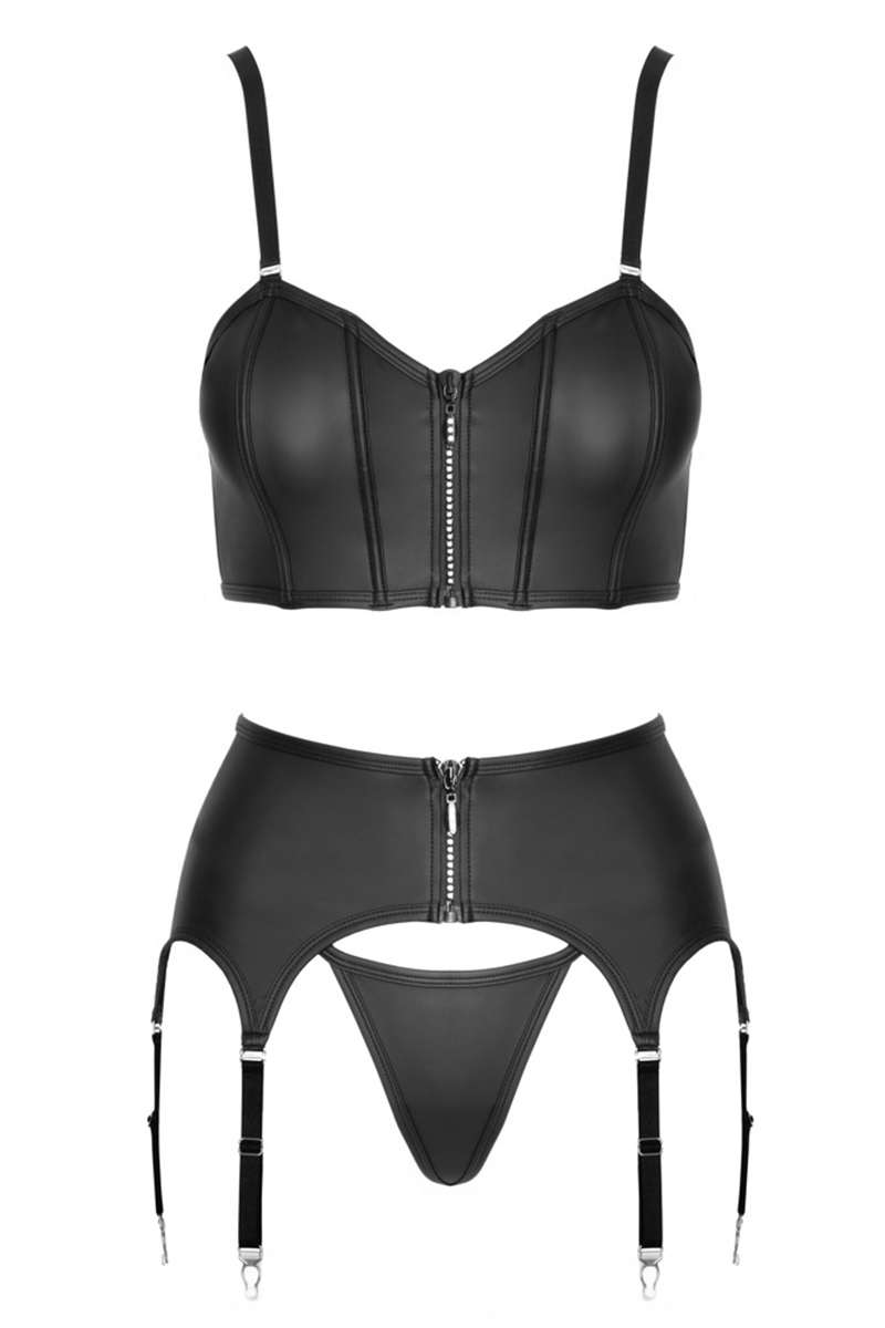Ensemble lingerie 3 pièces avec porte-jarretelles - Cottelli PARTY – Image 2