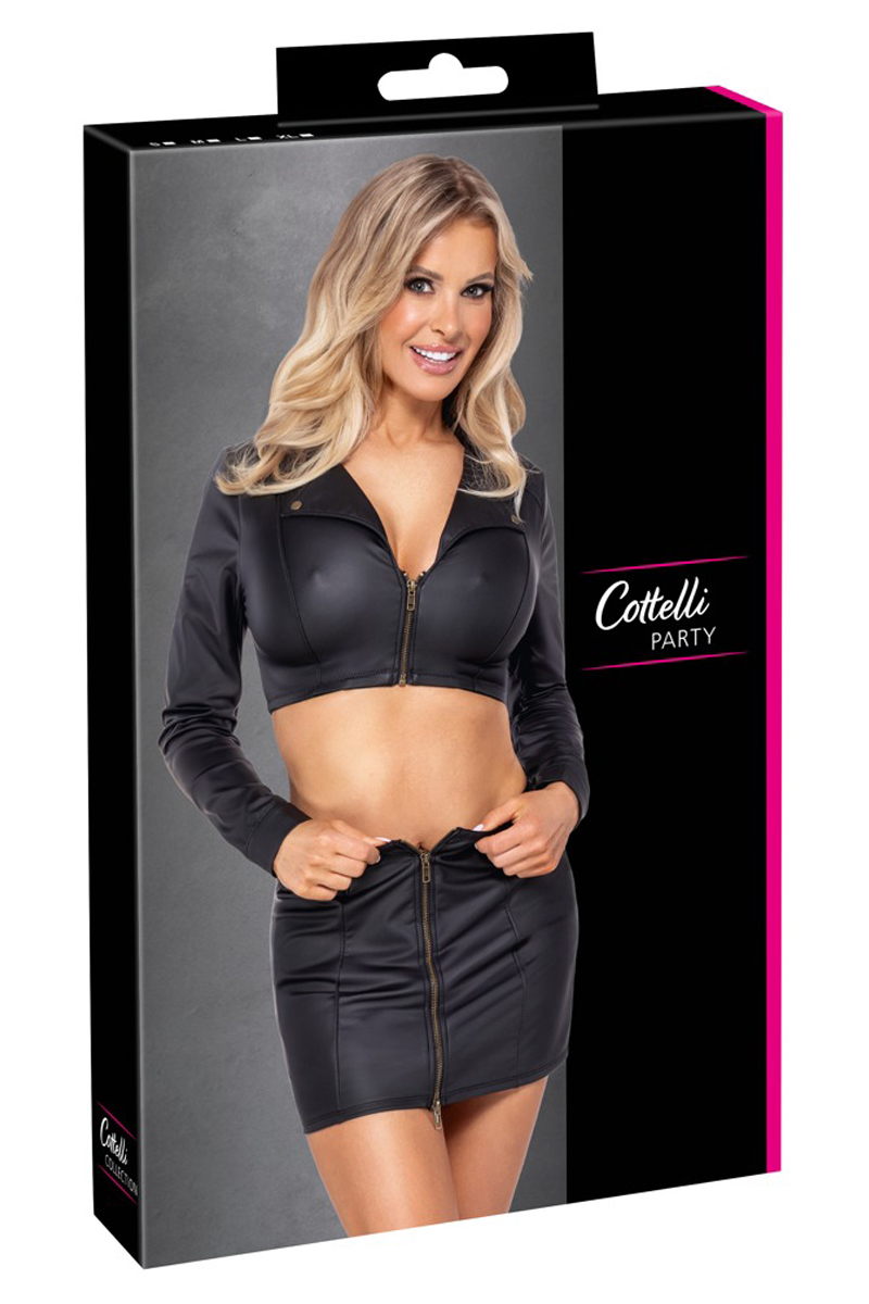 Ensemble top et jupe courte noir - Cottelli PARTY – Image 4