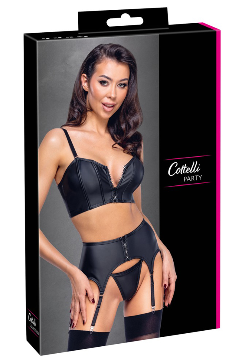 Ensemble lingerie 3 pièces avec porte-jarretelles - Cottelli PARTY – Image 4