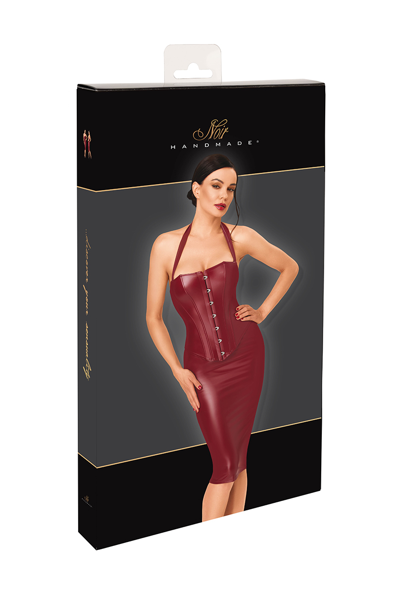 Robe mi-longue Dark Romance F396 - Noir Handmade – Image 4